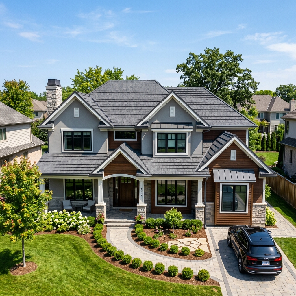 Beautiful residential home with a new Decra metal roof.